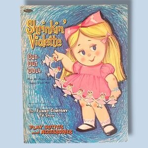 1965 Shrinkin' Violette Cut-Out Paper Doll Book Whitman FUNNY COMPANY UNCUT